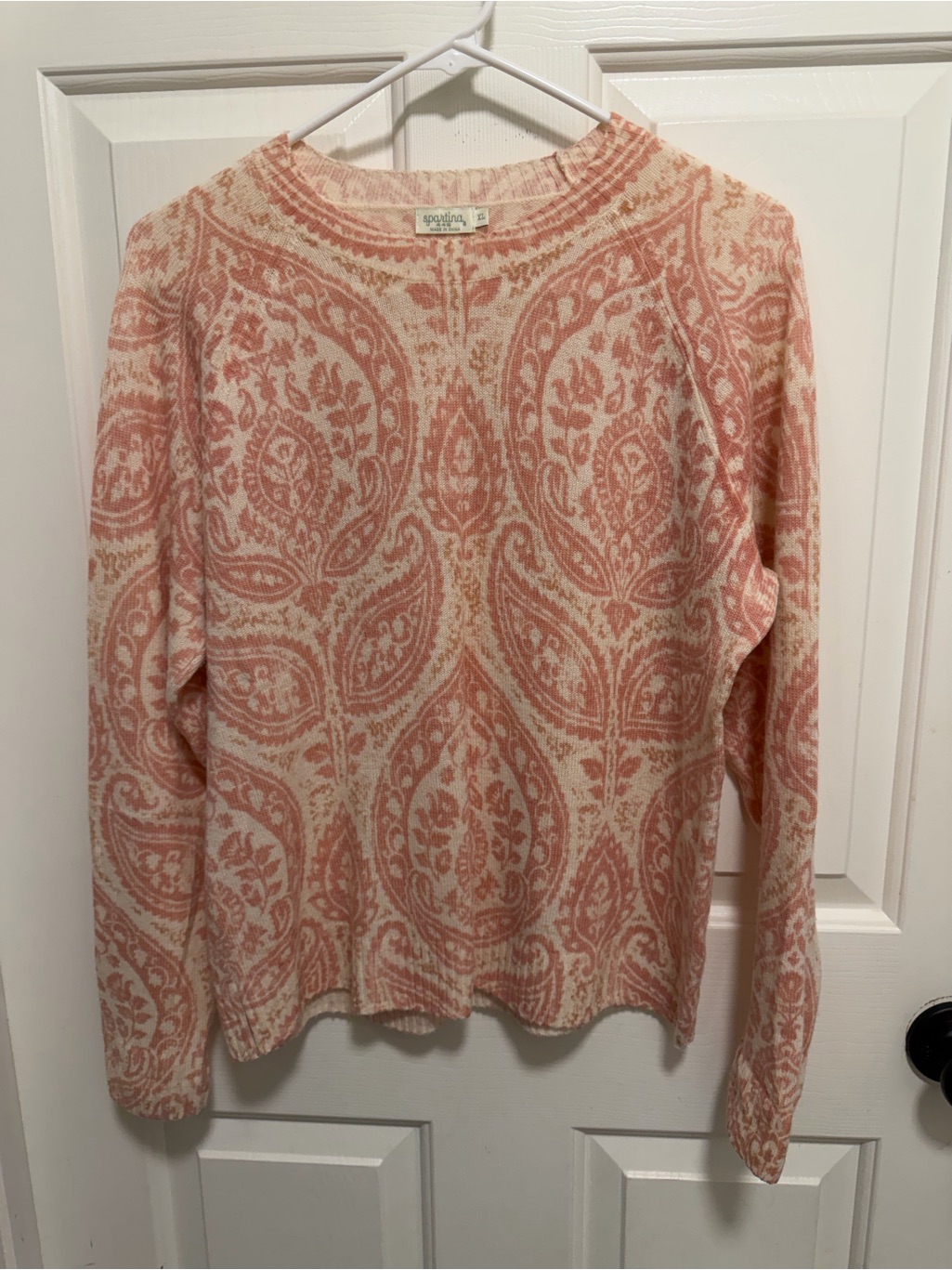 Spartina 449 Wool/Cashmere Paisley Floral Sweater Size Xlarge
